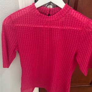 Maeve Vibrant Pink Textured Blouse